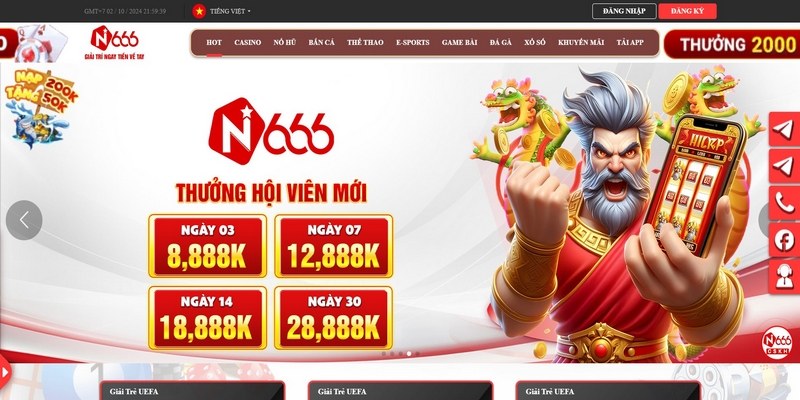 Mở website trang chủ được nhà cái N666 vận hành chính thức